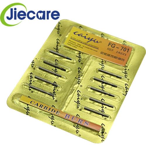 10 PCS/Pack Dental Tungsten Steel Carbide Burs (Round Bur/Inverted Cone Bur/Fissure Bur)High Speed Handpiece Bit Dental Material