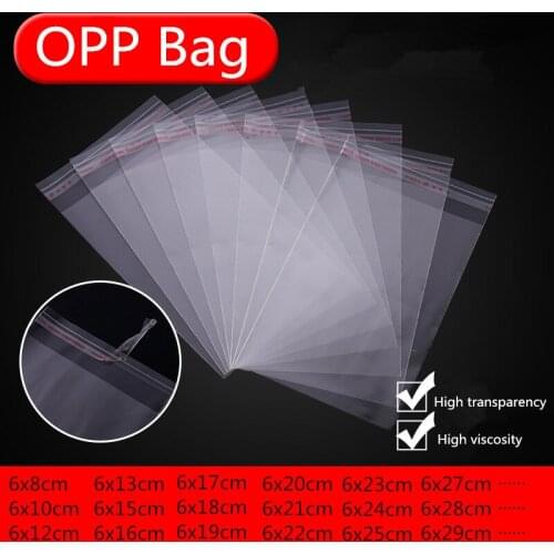 100pcs/4 size transparent sealed Opp plastic bag sachet gift bag, small packing bag for wedding jewelry