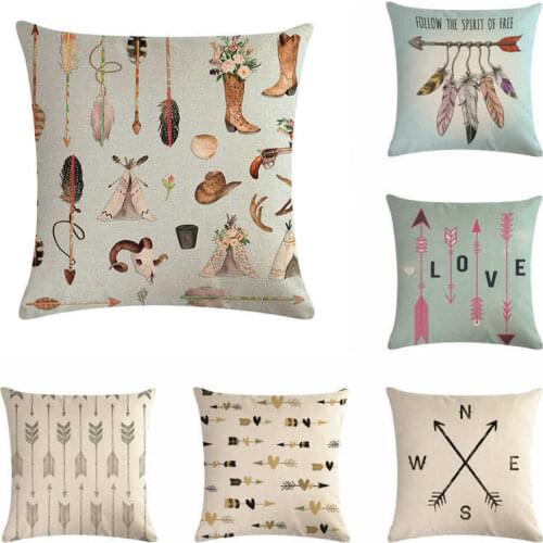 18" Arrow Cotton Linen Fashion Throw Pillow Case Cushion Cover Home Decor