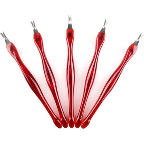 5pc Stainless Steel Cuticle Pusher Nail Art Fork Manicure Tool For Trim Dead Skin Fork Nipper Pusher Trimmer Cuticle Remover