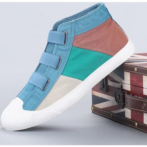 2020 Fashion Colorful Canvas Shoes Men Outdoor Hip hop Sports Board Sneakers Light Breathable Wear-Resistant Skateboard Shoes