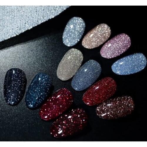 2021 New Nail Gel Glitter UV Gel Nail Polish Explosion Diamond Glue Nail Art Crystal Diamond Bundi Powder Nail Polish Glue TSLM1