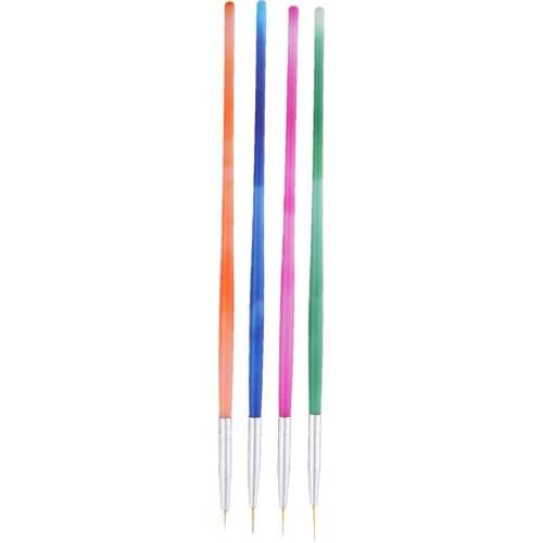 7/9/11/13mm Nylon Hair Manicure Nail Art Liner Brushes Paint Design Pen 4pcs