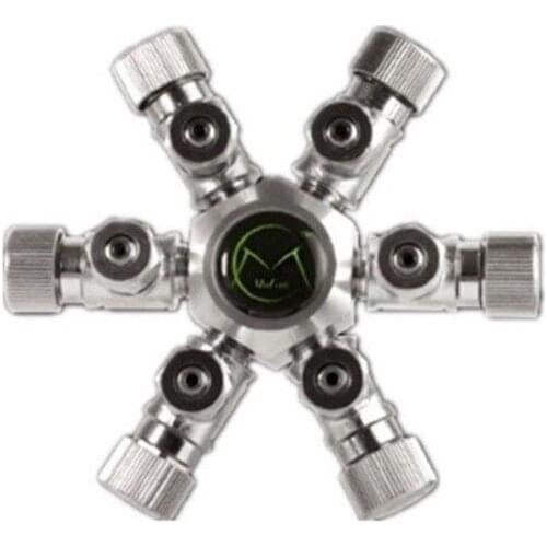 6 Way Aquarium Tank Air Pump CO2 Tri- Regulator Solenoid Cylinder Splitter Valve Lever Control Switch Tap Connector 2/3/4/6 way