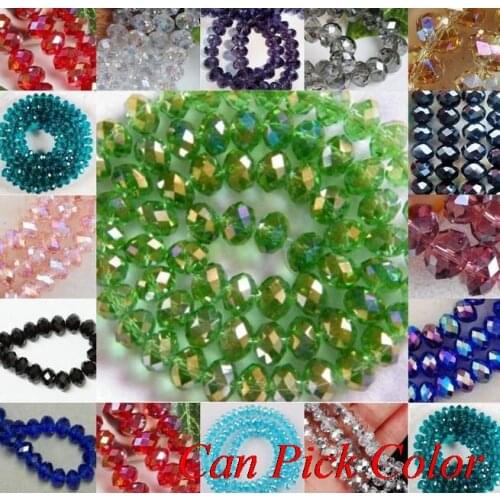 8mm 300Pcs/lot whhr3t austrian loose strand Mixed Faceted Rondelle Glass Beads spacer Bracelet jewelry