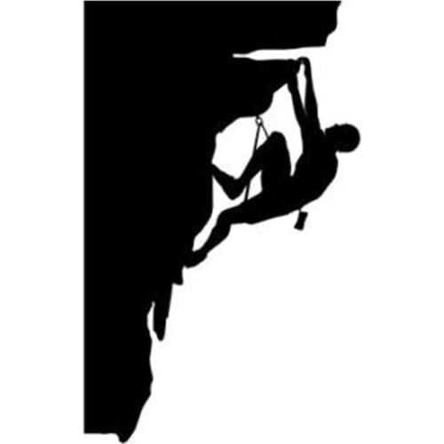 9.7CM*15.6CM Fashion Rock Climbing Climber Vinyl Decal Car Sticker Black/Silver S9-0388
