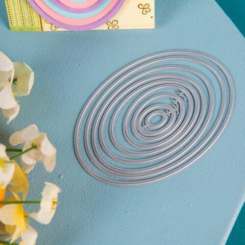 9pcs/set Oval Circle Basic Shape Frame Dies Cutting Decor Scrapbooking Steel Craft Die Cut Create Embossing Paper Card