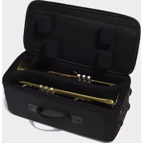 Wooden Bb Clarinet case with colorful stripe pocket