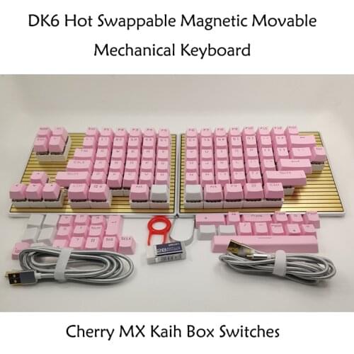 DIY DK6 Hot Swappable Magnetic Movable Macro Keys Cherry MX Kaih Box Switches Programmable RGB Mechanical Keyboard for Gamer