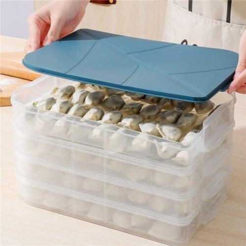 Refrigerator Fresh-Keeping Box Leak Proof Food Dumpling Storage Box Non-Stick Bottom Dumpling Tray Fruit Egg Organizer Holder