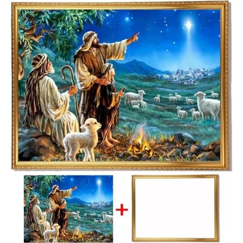 Framed 5D DIY Diamond Painting Portrait Icon Mosaic Full Round Painting Rhinestones Diamond Embroidery Full Set Wall Sticker