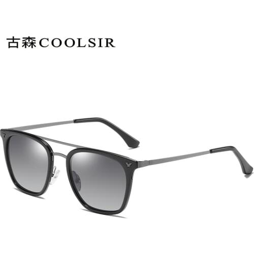 Classic mens square mens glasses, anti-ultraviolet polarized sunglasses 6113