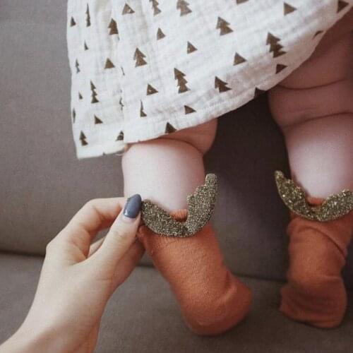 Summer Cute Wing pattern Cotton socks Baby Kids Girls Toddlers soft cute Socks gold wing style short sock