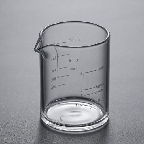 Heat-resistant Glass Measuring Cup Jigger For Espresso Coffee Double-mouthed Ounce Cup 100ml Small Milk Cup With Scale