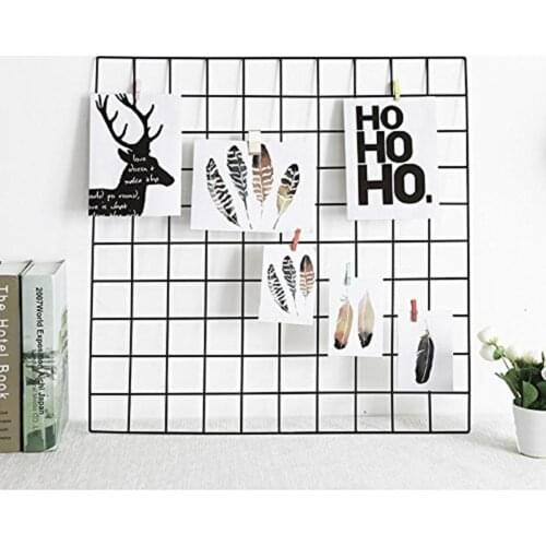 DIY Grid Photo Wall Multifunction Wall Mounted Ins Mesh Display Panel Home Wall Art Display Organizer Memo Board Decorations