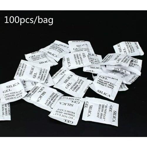 Non-Toxic Silica Gel Desiccant Damp Moisture Absorber Dehumidifier for Room Kitchen Clothes Food Storage 100 Packs