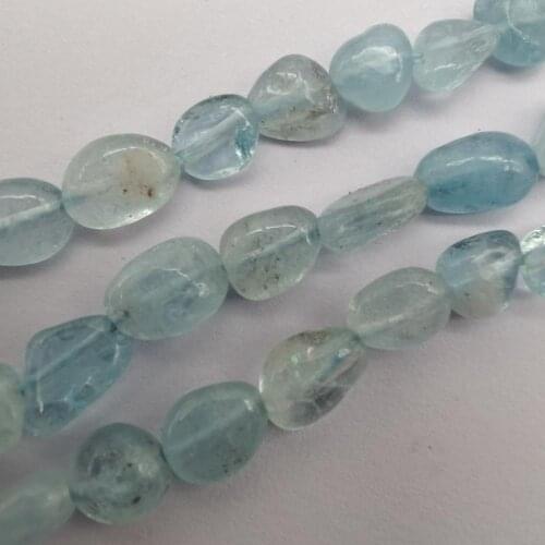 Freeform Irregular Gravel Shape 5-7mm Natural Aquamarin Stone Bead Strand for Making Jewelry DIY Bracelet & Necklaces A224
