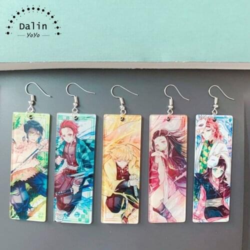 New Acrylic Anime-Demon-Slayer-Drop-Earrings-Slayer-Kimetsu-no-Yaiba-Blade-of-Ghost-Acrylic-Earings-For Jewelry