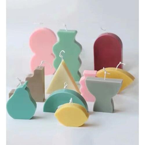 New 3D Geometric Candles Mould DIY Soy Wax Candle Silicone Mold Aromatherapy Plaster Mold Hand-made Epoxy Resin Soap Mould