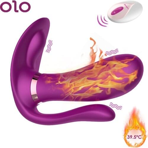 OLO Heating Dildo Vibrator Vibrating Panties Vibrator Wireless Remote Control Anal Sex Toys For Women Couple Female Masturbation