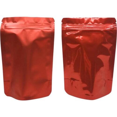 100pcs Stand Up Zip Lock Foil Plastic Bags Thick Zipper for Nuts Fruit Snack Food Beans Retail Packaging Poly Bag