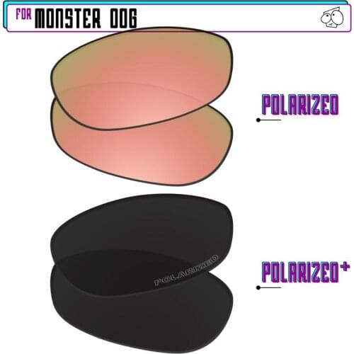 EZReplace Polarized Replacement Lenses for - Oakley Monster Dog Sunglasses - BlackP Plus-RoseP