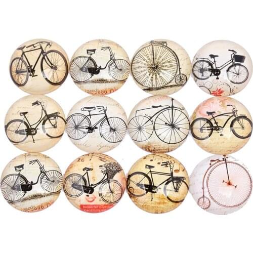 Reidgaller mixed vintage bicycle bike photo glass cabochons 12mm 20mm 25mm diy jewelry components
