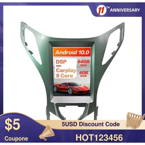 Tesla Screen Android 10 For Hyundai AZERA Grandeur 2015-2019 Car GPS Navigation Multimedia Player Radio Tape Recorder Head unit