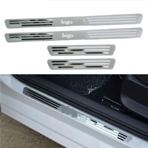 Scuff Plate Trim Guard Welcome Pedal Stickers Protector For Volkswagen VW POLO Hatchback 2011-2016 Car Styling Accessories