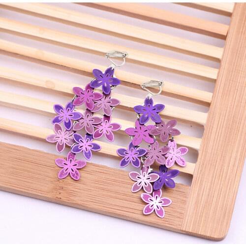 New Women Fashion Bohemian Hollow Tassel Clip On Earrings Long No Ear Hole Earring Ladies Female Charm Jewelry Gifts 2018 Trendy