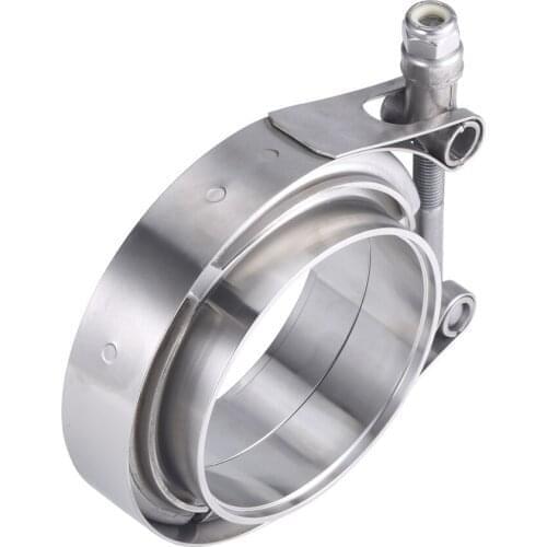 1.5/2/3.25/3.5/4/5.5/6 inch V-band Clamp Stainless Steel Exhaust Downpipe Clamp Flat Flange Assembly 1pair Male & Female Flange