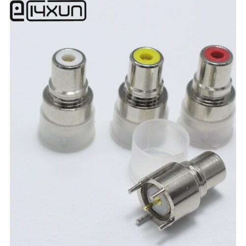 1pcs Copper RCA Connector 4Pin Female Plug jack RCA-KE DIP PCB Board Socket Audio Red Yellow White DIY Parts