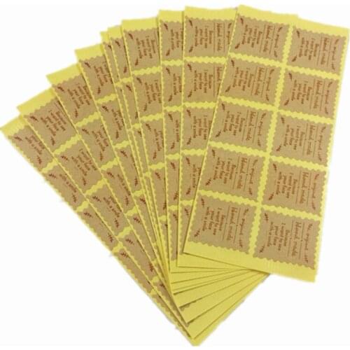 100pcs/pack Original Handmade Stamp Cowhide Scrapbook Stickers Sealing Packaging Baking DIY Gift