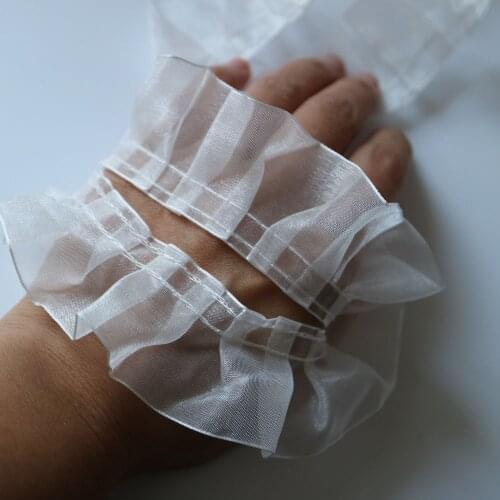 3.9cm*5yards wave collar patches for clothing white black Trimmings for wedding dress DIY sewing accessories trim for tailor