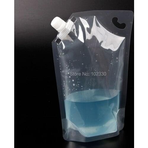 300pcs/lot 1L 2L Stand-up Plastic Drink Packaging Bag Spout Pouch For Beverage Liquid Juice Milk Coffee