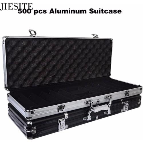 500pcs Capacity Poker Chips Suitcase Chip High Quality Container Chip Case/Box poker chips Aluminum suitcase