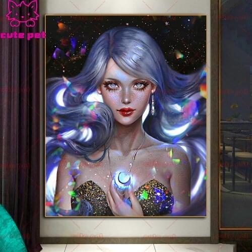5d diamond painting Starry fantasy girl round diamond mosaic Diy handmade Cross Stitch gift embroidery rhinestone pictures decor