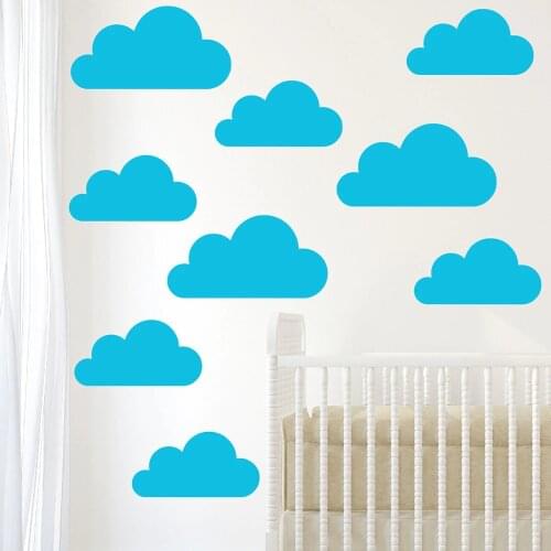 Large Clouds 9 Set Home Decor Sticker Kids Nursery Bedroom Decal Sticker Removable Vinyl Art Wall Papers S-26