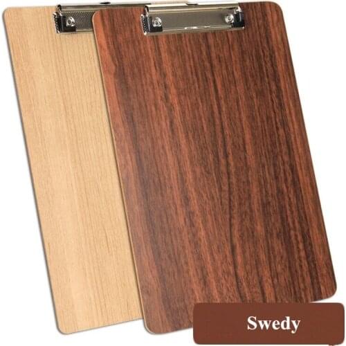 A5 Wooden Paper Clipboard Low Profile Metal Clip File Holder For Nurse Hardboard Writing Board Menu Holder Board