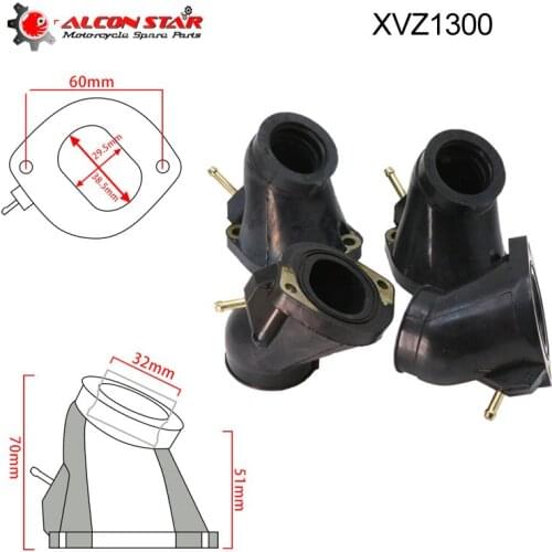 Alconstar- For Yamaha XVZ1300 Royal Star 1996-2001 Motorcycle Carburetor Manifold Adapter Intake Interface Boots Joint Set