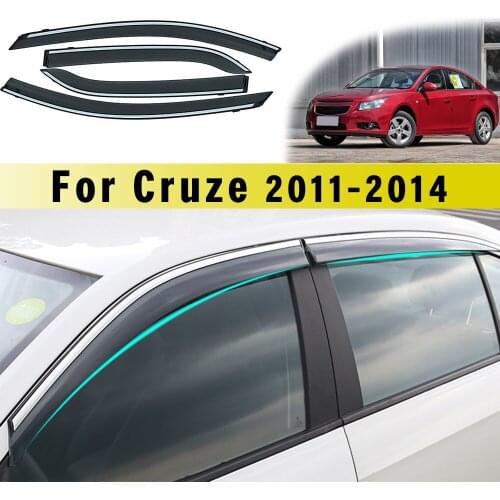 Car Sunny visor ABS Car Styling Smoke Window Sun Rain Visor Deflector Guard For Chevrolet Cruze Sedan 2011 2012 2013 2014