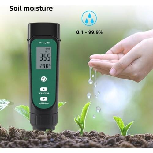 3-In-1 Digital Soil Tester LED Screen Soil EC / Humidity / Temperature Meter Plant Moisture Meter Hygrometer Household Gardening