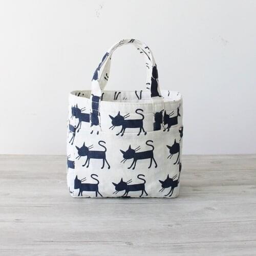 Cartoon Cotton Lunch Bag for Women Leisure Thermal Insulation Leakproof Food Fruit Cosmetic Multi-purpose Bento Pouch Bag Tote