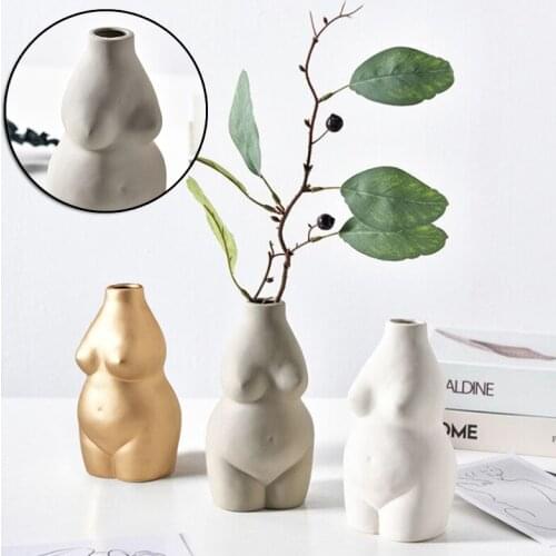 Ceramic Flower Vases Simulation Female Body Art Vases Innovative Handicraft Modern Decorative for Home Office Decor xqmg Vases