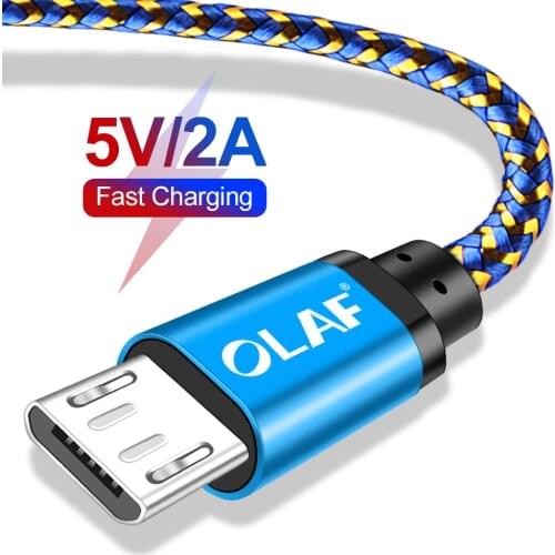 Olaf Micro USB Cable 2A Fast Charging Charger USB Data Cable for Samsung Xiaomi LG Tablet Android Mobile Phone USB Charging Cord