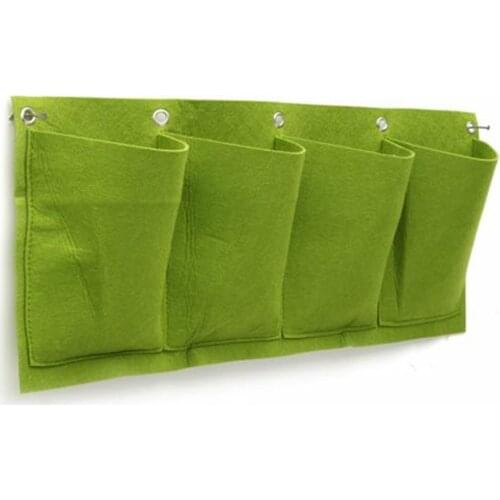 Pocket Felt Wall Hanging Planting Corrosion-resistant Bag Plant Growing Vertical Garden Growing Durable Bag 4 Pockets