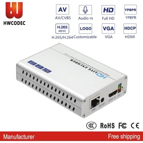HWCODEC H8118V H.265 HDMI to IP Encoder HDMI CVBS VGA YPBPR Input 1080P Live Streaming Video Encoder Support RTSP RTMP RTMPS SRT