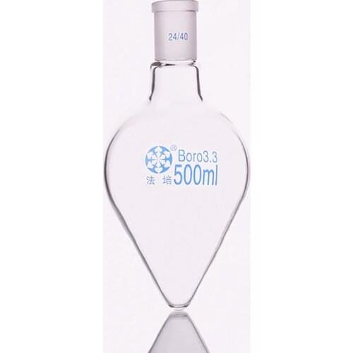 Pear-shaped flask,Capacity 500ml,Joint 24/40,Heart-shaped flasks,Coarse heart-shaped grinding bottles