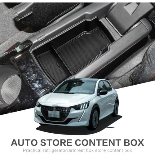 Car Organizer Box for Peugeot 2008 II MK2 P24 2020 2021 2022 Central Armrest Storage Container Holder Tray Interior Accessories