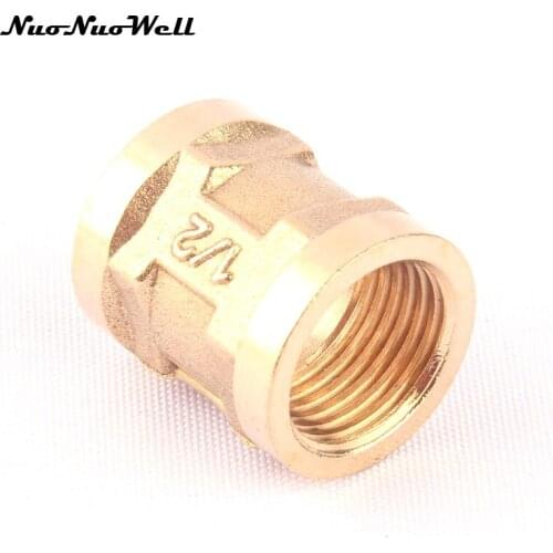 1pcs NuoNuoWell Brass 1/2" Female full Thread Coupling Connector for Garden Irrigation Watering Pipe Metal Adapter Tube Parts